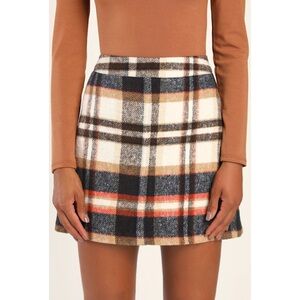 Lulu’s Mad for Plaid Mini Skirt NWOT